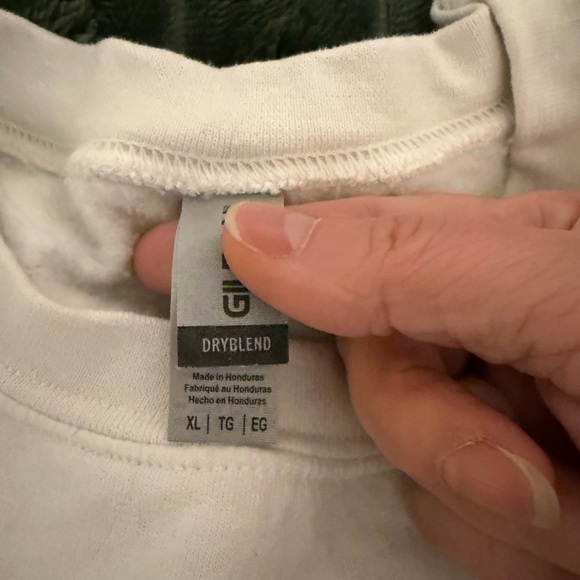 Gildan White DryBlend Sweatshirt - Picture 3 of 3
